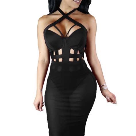Black Sleeveless Short Bodycon Cutout Dress Online Store