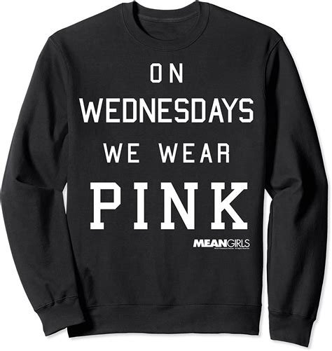 Mean Girls On Wednesdays We Wear Pink Stacked Text