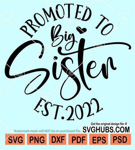 promoted  big sister est  svg big sis svg  sister svg