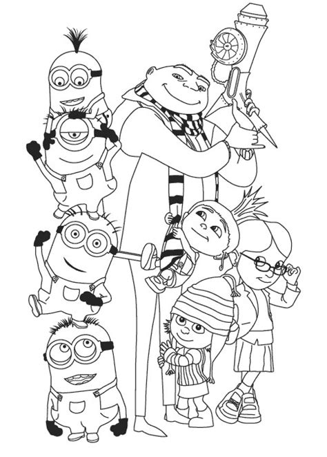 gru minions grus daughters  despicable   coloring pages