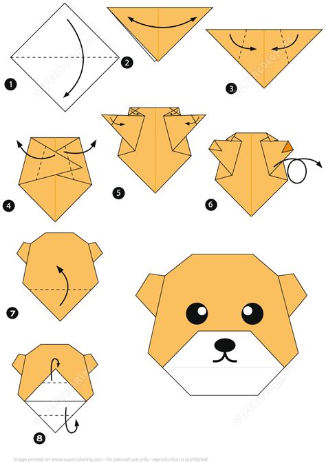 sadan laver man en origami bjorn instruktion gratis printbare