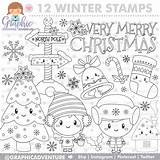 Christmas Stamp Stamps Digital Merry Very Digi Choose Board Winter sketch template