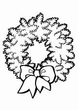 Kleurplaat Kerstkrans Wreath Bow Reef Ornament sketch template