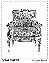 Coloring Chair Pages Drawing Vintage Furniture Corfee Stephanie Forever Color sketch template