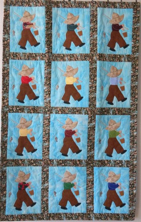 baby quilt fishing fred  etsy fish quilt baby boy quilts