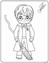 Coloring Broom Potter Spell sketch template