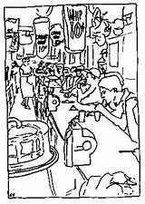 Cafeteria sketch template