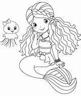 Mermaid Melody Coloring Pages Getdrawings Little Pichi sketch template