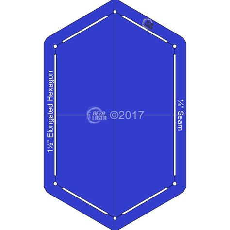 hexagon elongated    acrylic template keyhole