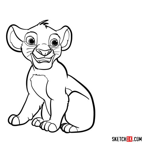 draw  simba  lion king sketchok easy drawing guides