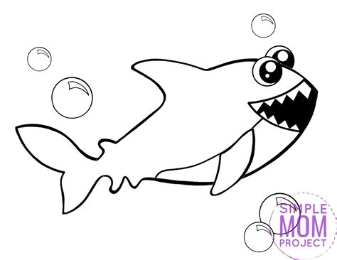 printable shark coloring page simple mom project