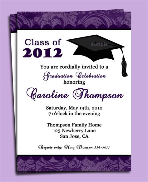 examples  graduation invitation