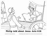 Philip Coloring Jesus Ethiopian Told Bible Sunday School Story Activity Acts Children Activities Man sketch template