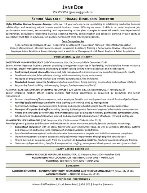 view human resources manager resume