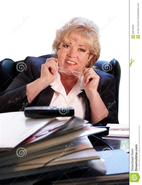 Mature Woman Reading Glasses Stock Image Image Of