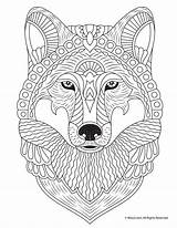 Coloring Adult Pages Animal Wolf Fall Colouring Adults Animals Woojr Kids Print Cool Book Books Mandala Printable Color Sheets Mandalas sketch template