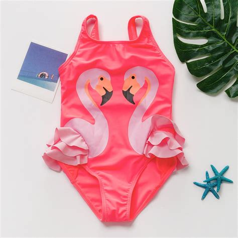 meisjes flamingo badpak een stuk kinderen zwemmen badpakken voor