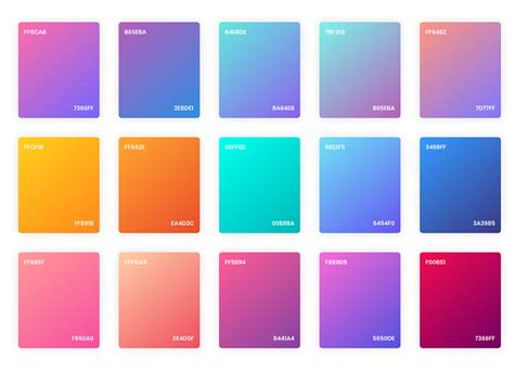 gradients color style  behance website color palette color palette