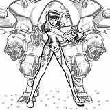 Overwatch Pages Coloring Dva Va Template sketch template