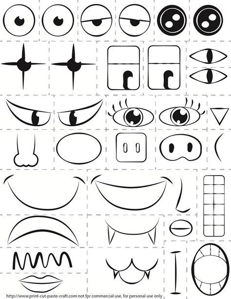 images  cut  face parts printable printable face parts