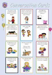 conversation cards worksheets