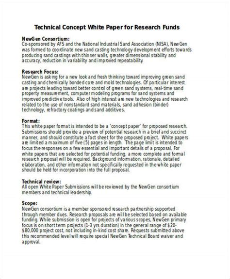 sample concept paper  funding  concept proposal examples