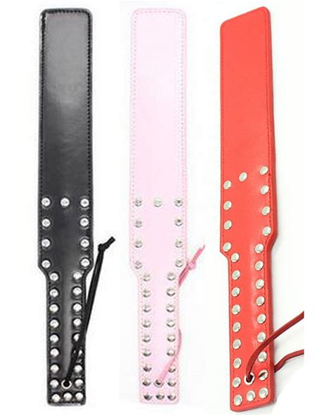 3 Colors Rivetted Leather Paddle Beat Fantasy Slapper Spanking