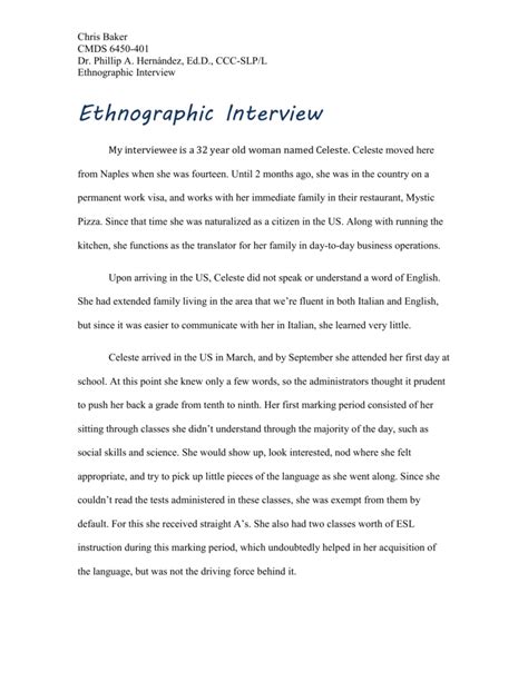 ethnographic interview