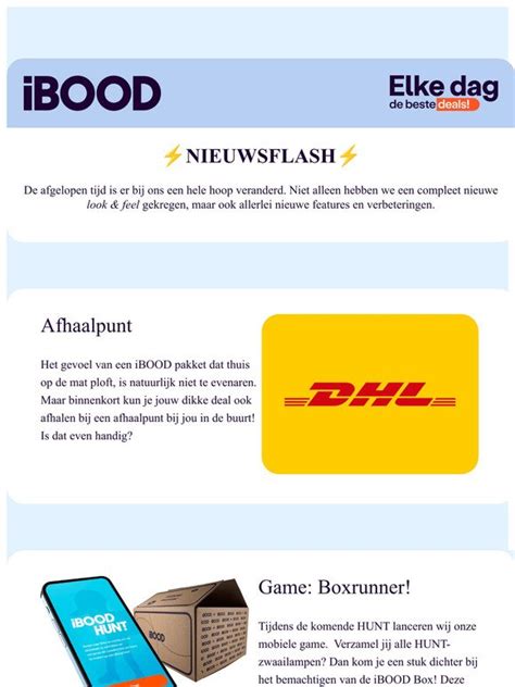ibood  nieuwsflash boxrunner game dhl afhaalpunt milled
