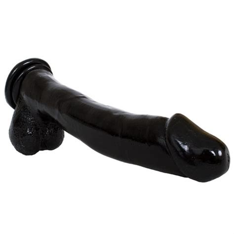 Basix 12 Dong W Suction Cup Black Sex Toys And Adult
