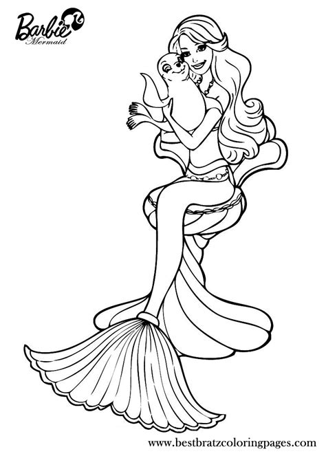 mermaid barbie coloring pages printable