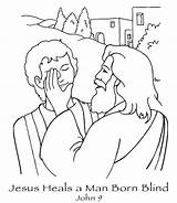 Blind Jesus Heals Bartimaeus sketch template