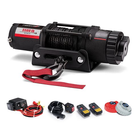 buy fieryred 12v 5500lbs electric synthetic rope winch kits for towing