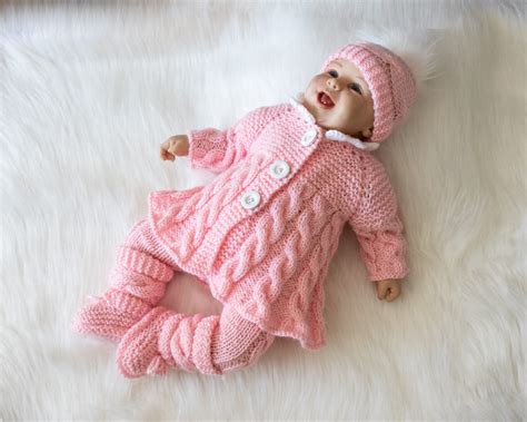 months pink baby girl coming home outfit baby girl winter clothes knit baby clothes baby