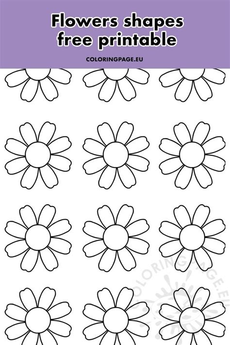 flowers shapes coloring page