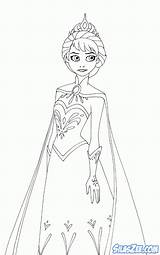 Coloring Elsa Coronation Pages Frozen Quality High sketch template