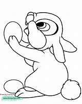 Coloring Easter Thumper Pages Disney Disneyclips Printable Egg Holding Stitch sketch template