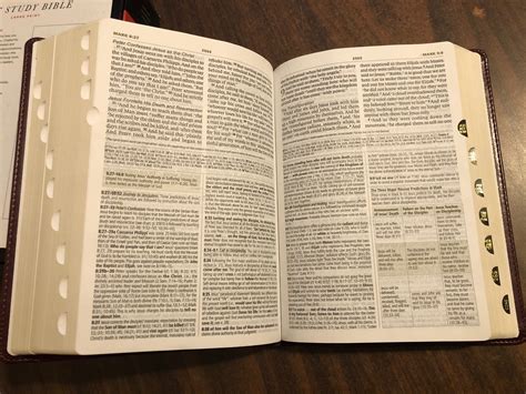 personalized esv large print study bible thumb indexed mahogany trutone custom imprinted