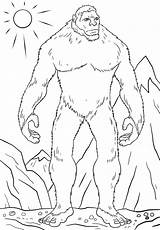 Yeti Coloriage Abominable Rudolph Bigfoot śniegu Człowiek Drukuj Kolorowanka sketch template