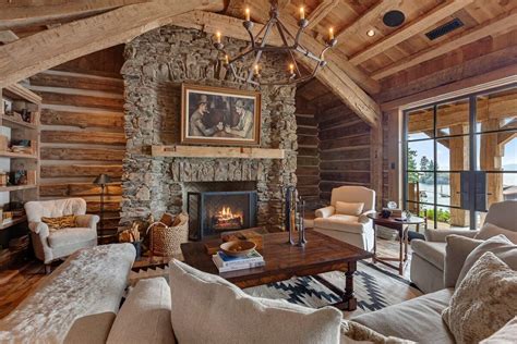 cozy log cabin living room decorilla