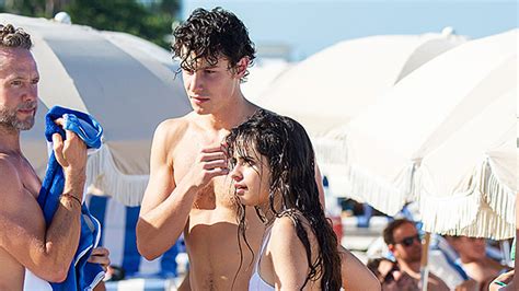 shawn mendes and camila cabello spotted kissing in water in miami hollywood life