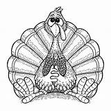 Adults Turkeys Getcolorings Stamps Digi Coloringbay sketch template