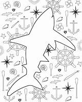 Coloring Shark Nautical Pages Men Adult Awesome Favecrafts sketch template