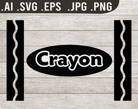 vector file crayon crayola design includes ai svg  eps etsy