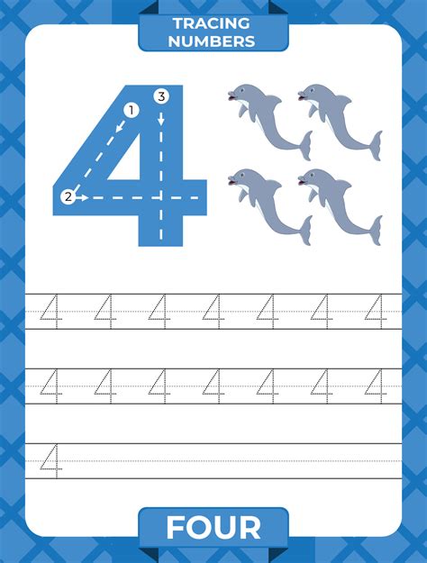 number  trace worksheet  learning numbers kids learning material