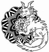 Mandala Dragon Drachen Color Deviantart Posted sketch template