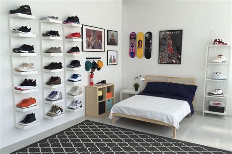 hype sneakerhead bedroom teenage boy room hypebeast room