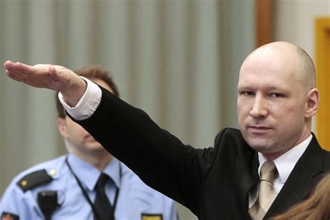 norway mass murderer anders breivik  nazi salute   sues government london evening