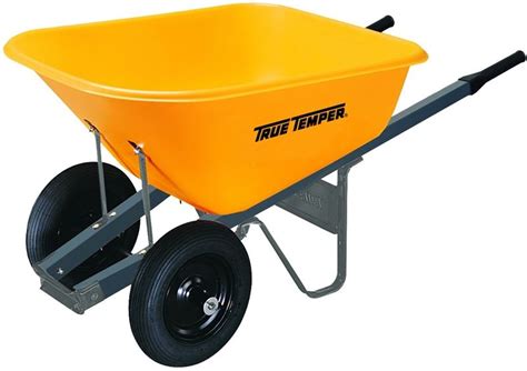 true temper rpdw wheelbarrow  dual wheels  cu ft heap  cu ft volume comfort grip