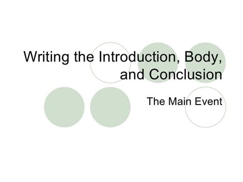 writing  introduction body  conclusion